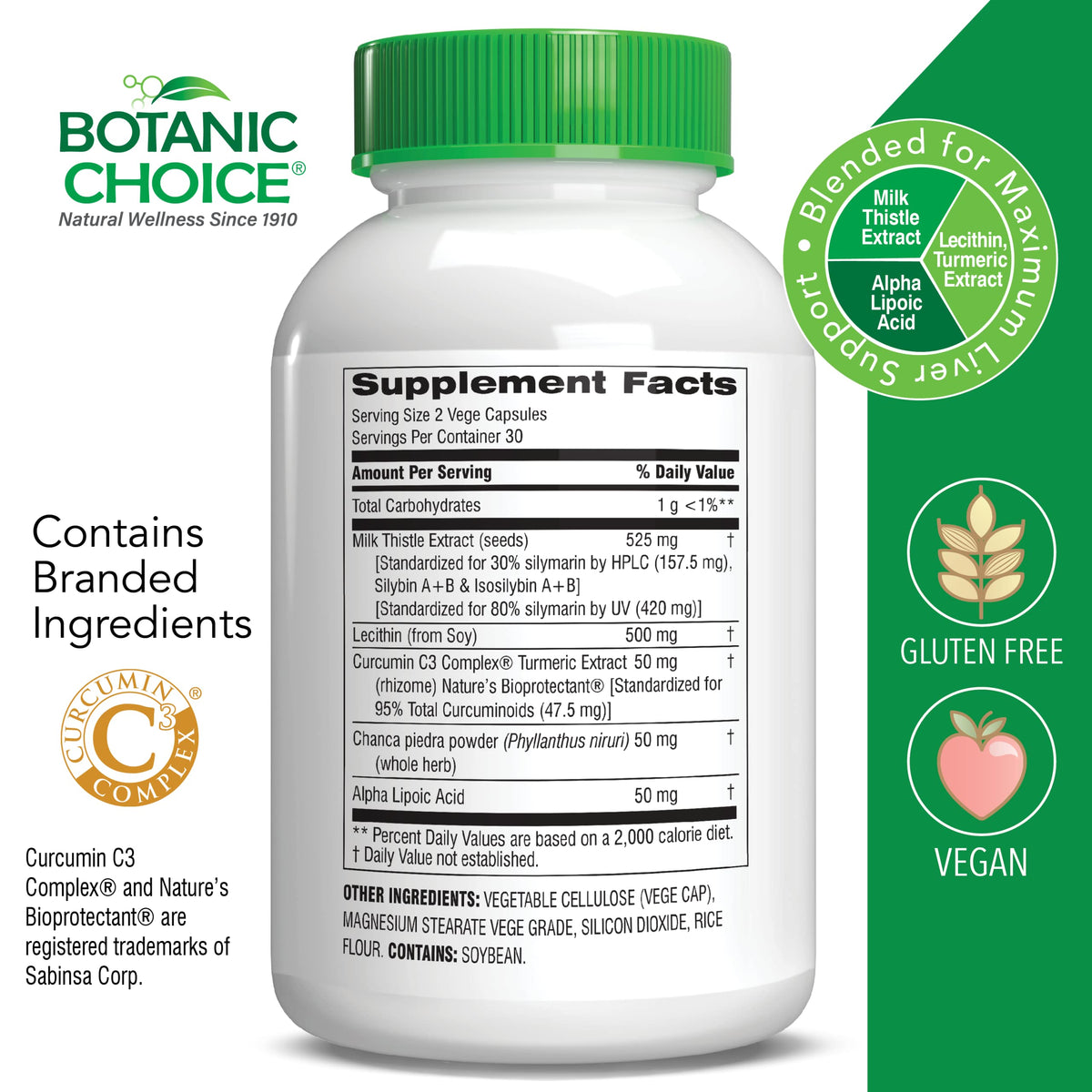 Botanic Choice Liver 10 Complex Liver Support - 60 Vegetarian Capsules - image 2