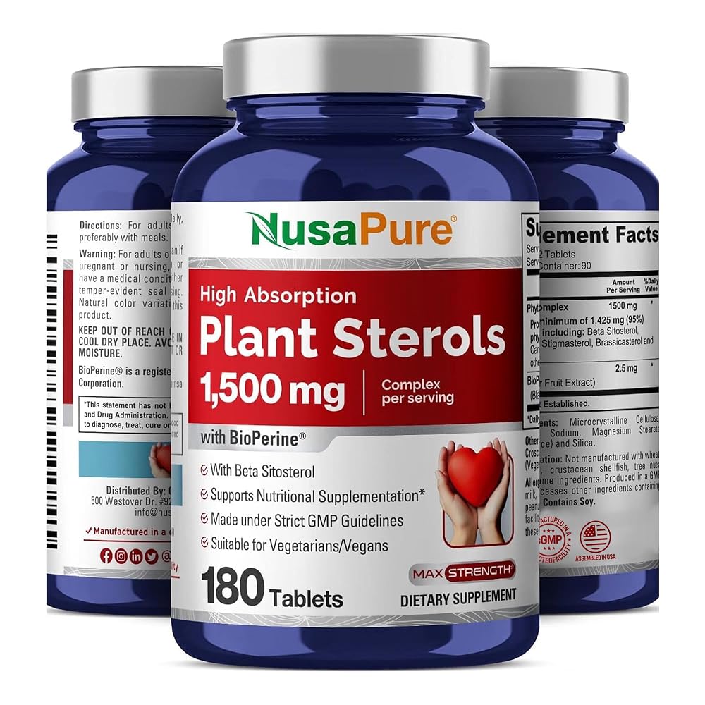 NusaPure Plant Sterols 1500mg Vegan - 180 Vegetarian Tablets - image 4