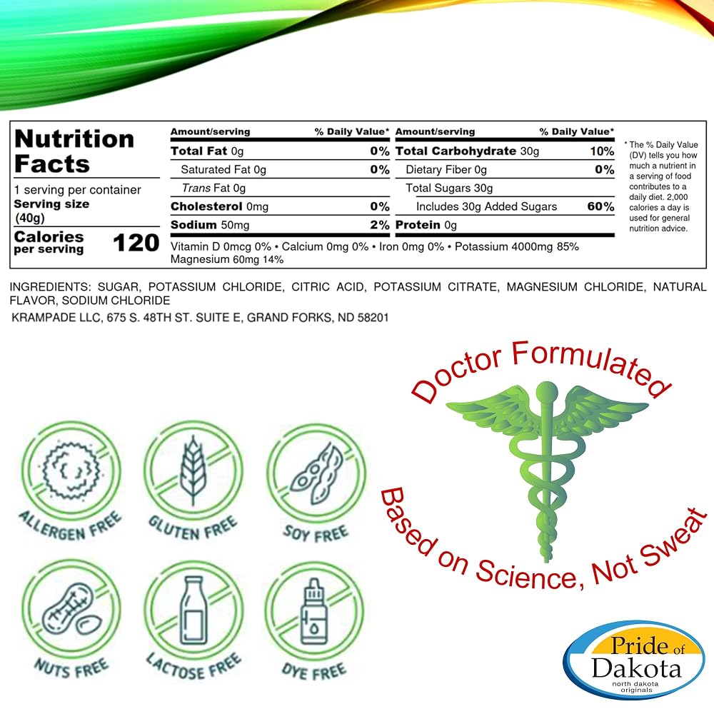 Krampade High Potassium Electrolyte Powder Lemon Lime - 20 Packets - image 3