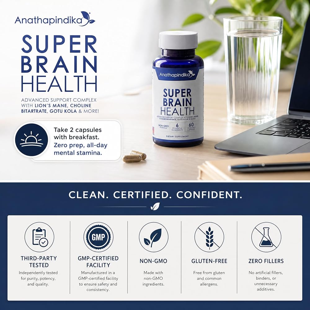 Anathapindika Health Cognition Focus Memory Brain Supplement - 60 Capsules - image 5