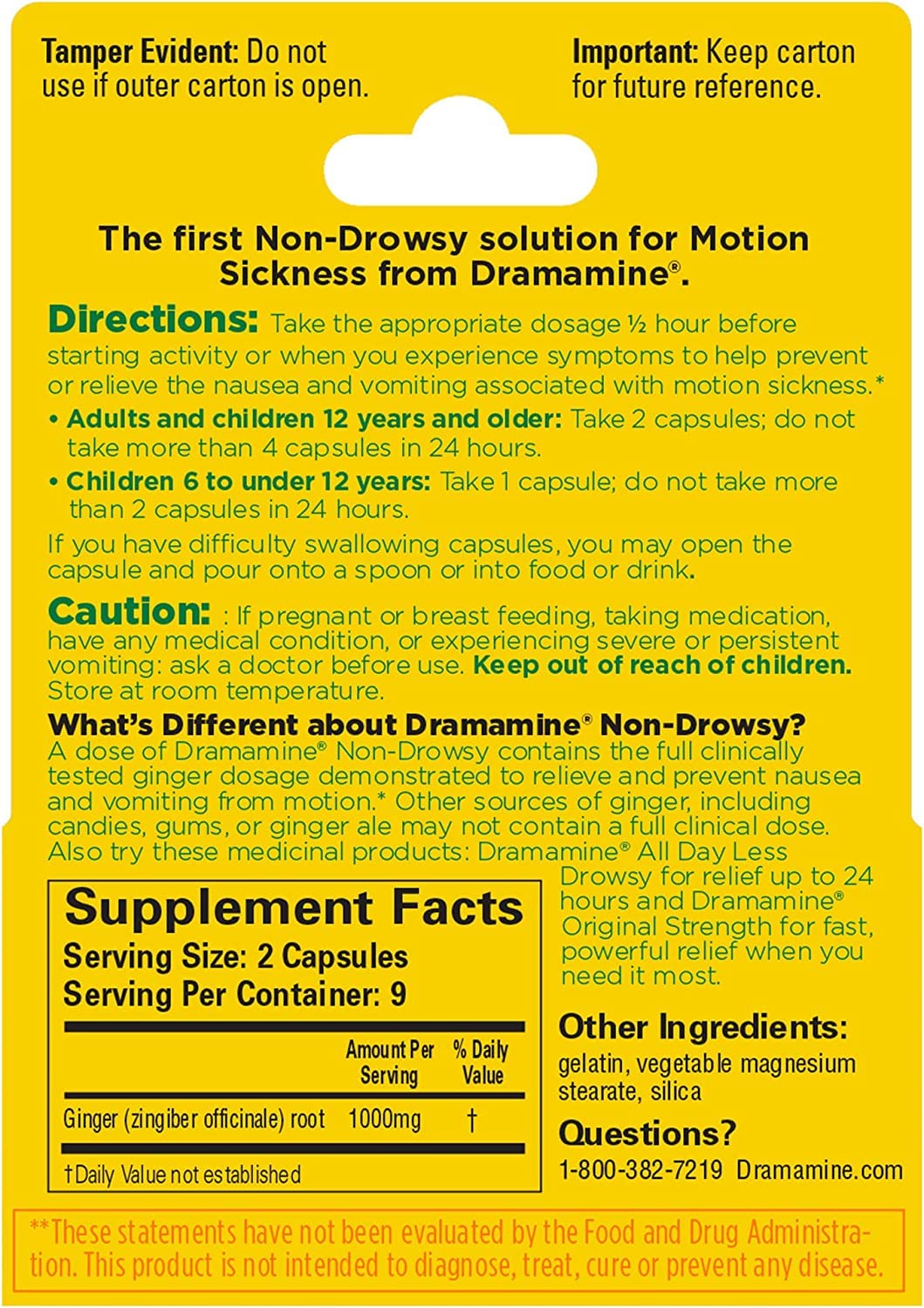 Dramamine Advanced Herbals Motion Sickness Relief Non-Drowsy - 90 Capsules - image 2