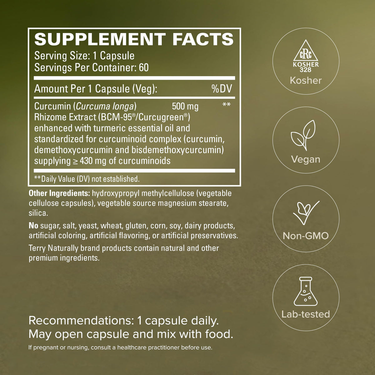 Terry Naturally CuraMed 500mg Curcumin Capsules - 60 Count - image 5