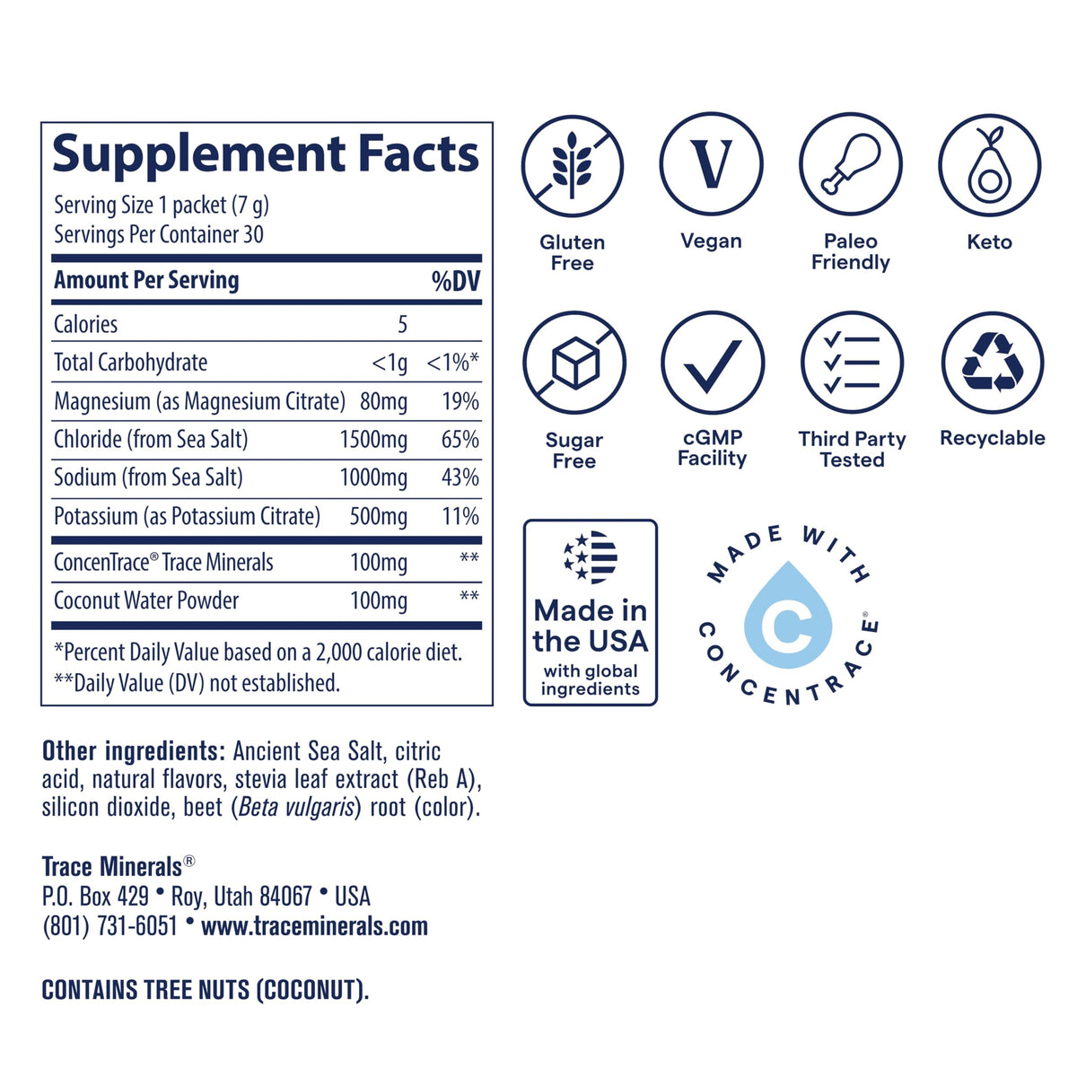 Trace Minerals ZeroLyte Electrolyte Powder Mix