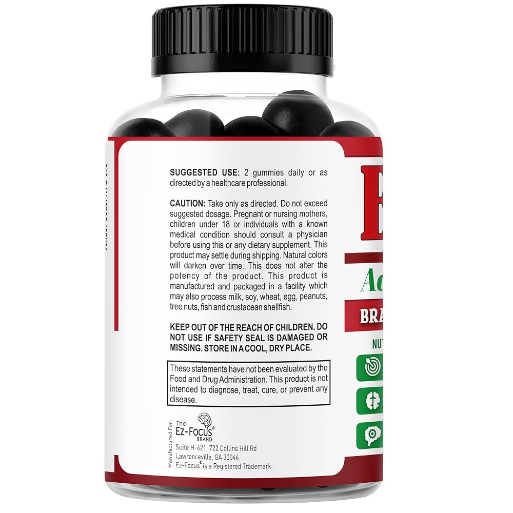 Ez-Focus Lion's Mane Mushroom Gummies for Focus & Memory - 60 Gummies - image 2