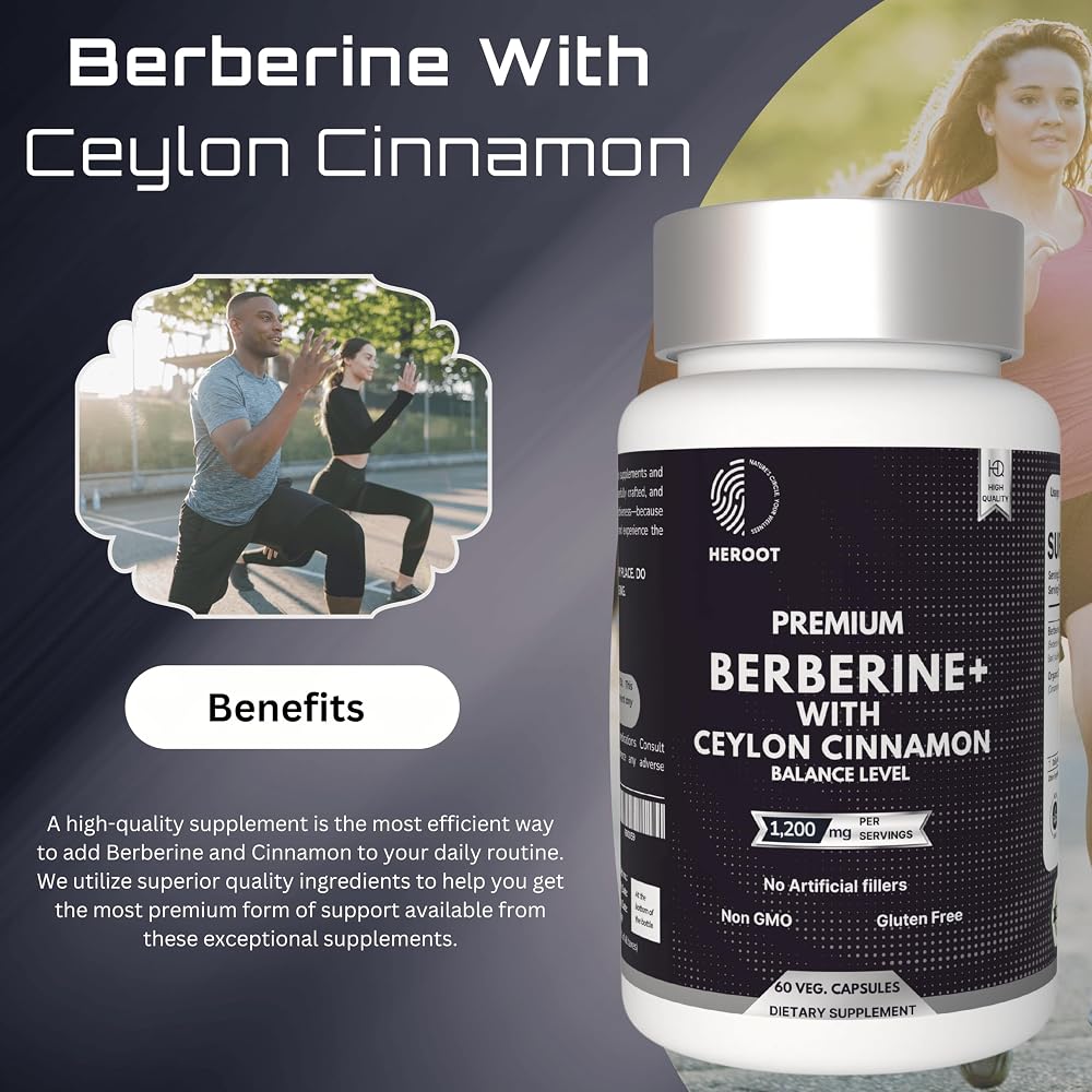 Heroot Premium Berberine with Ceylon Cinnamon Capsules