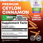 Nature's Nutrition Organic Ceylon Cinnamon Capsules 1800mg - Extra