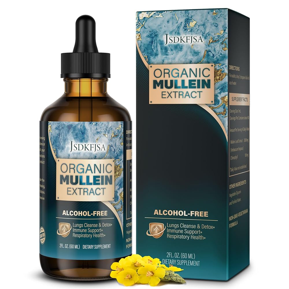 JSDKFJSA Mullein Leaf Extract Drops for Lungs - 4 fl oz