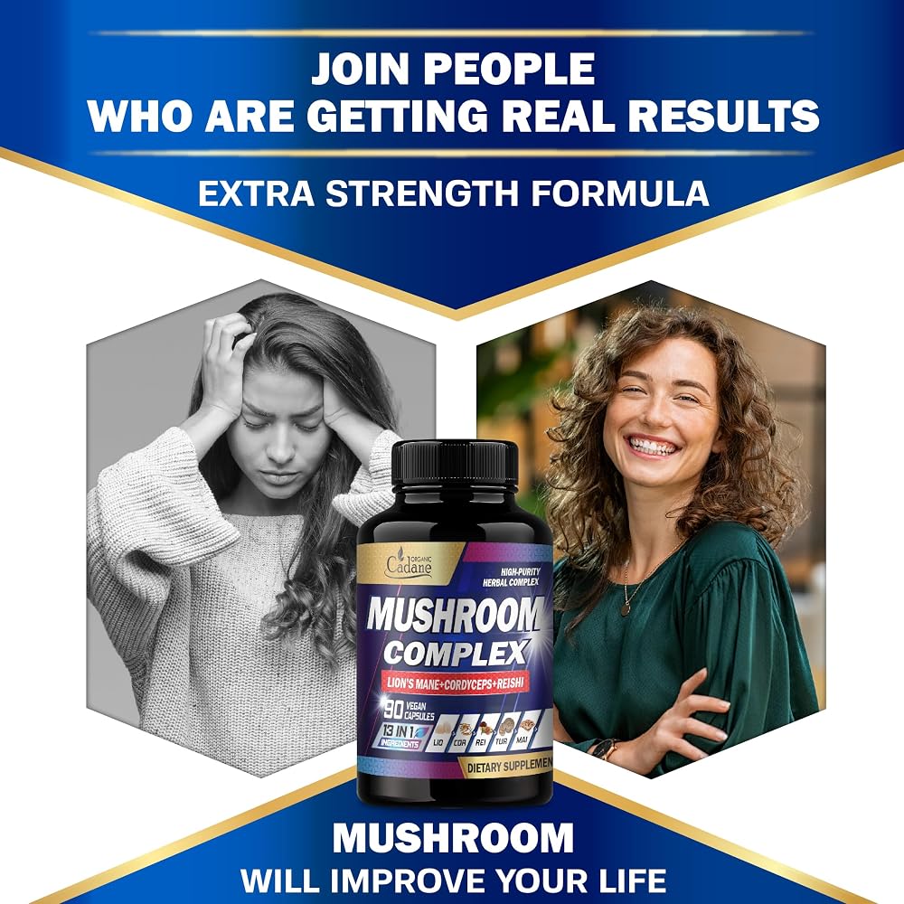 Organic Cadane Mushroom Complex 13-in-1 - 90 Vegetarian Capsules - image 6