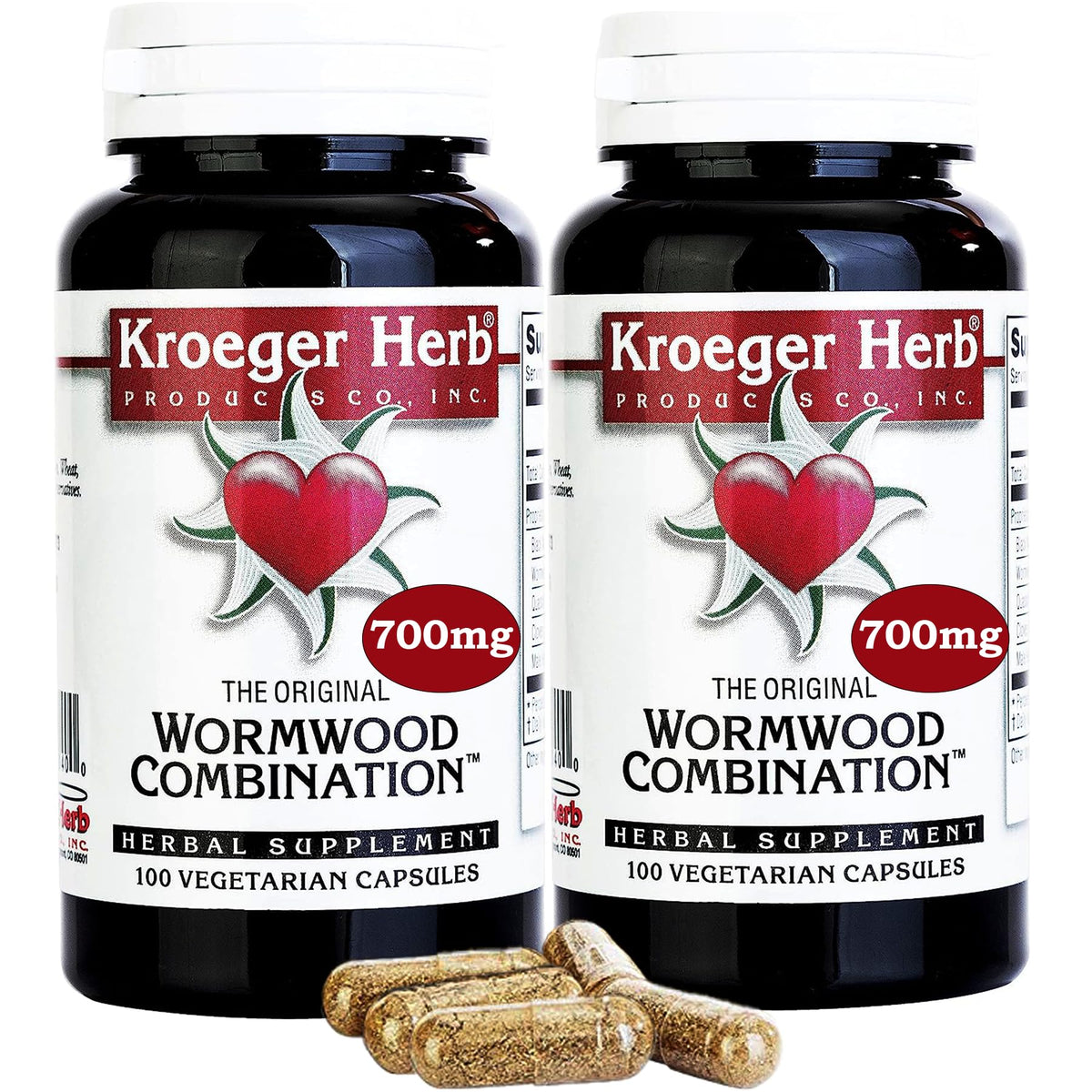 Kroeger Herb Wormwood Combination Vegetarian Capsules - 100 Count