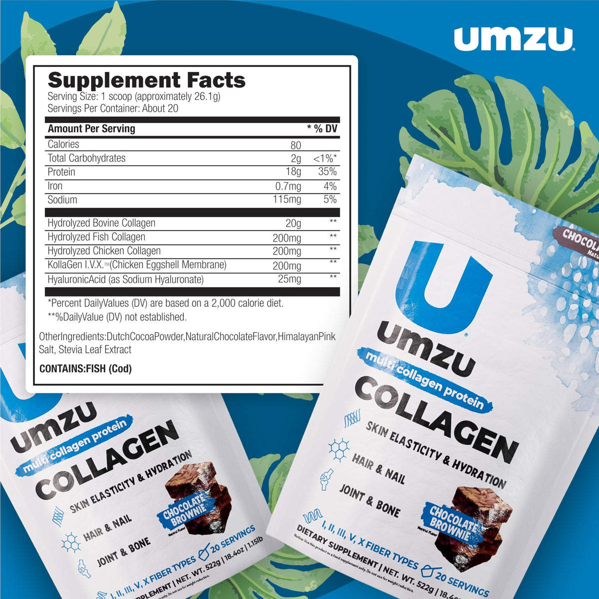 UMZU zuCollagen Collagen Peptides Powder Chocolate - 1.04 oz - image 4