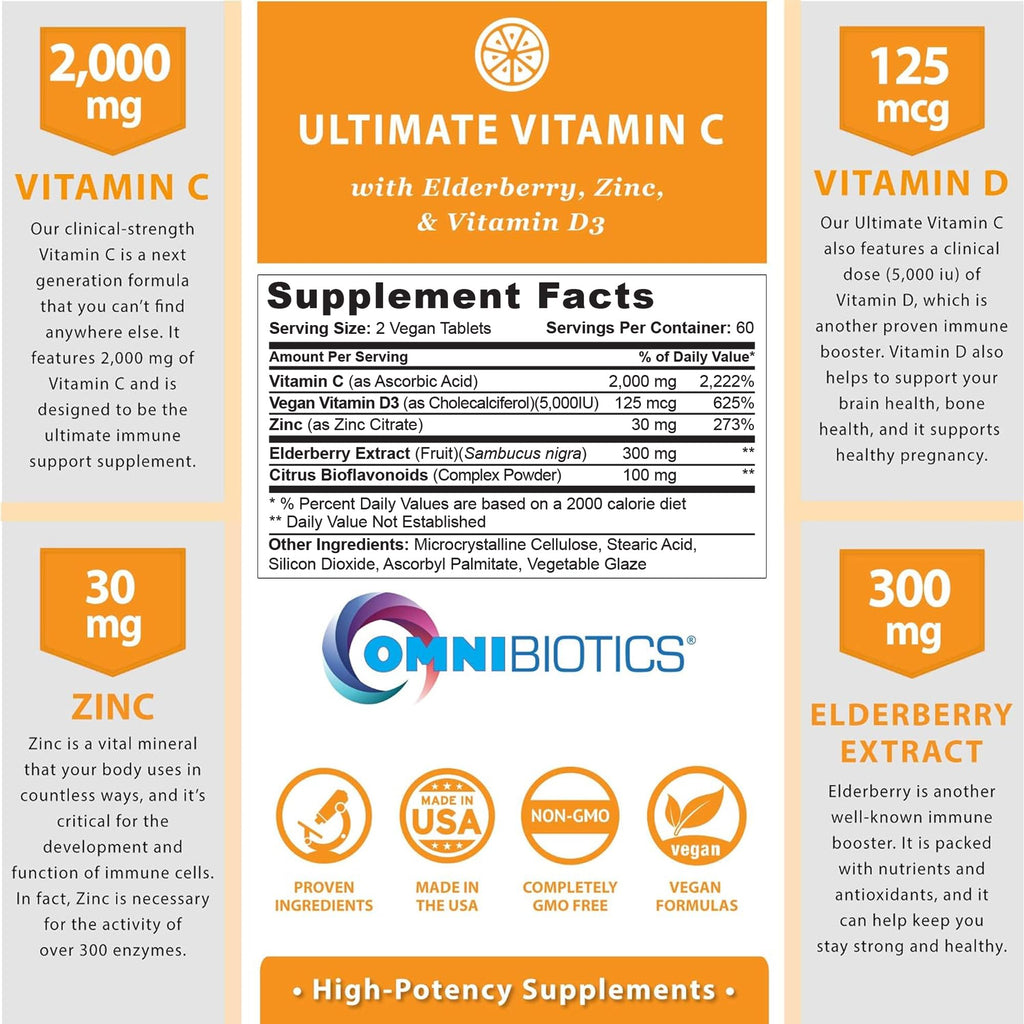 OmniBiotics Vitamin C + Multivitamin + Vitamin D3 + Vitamin B Complex