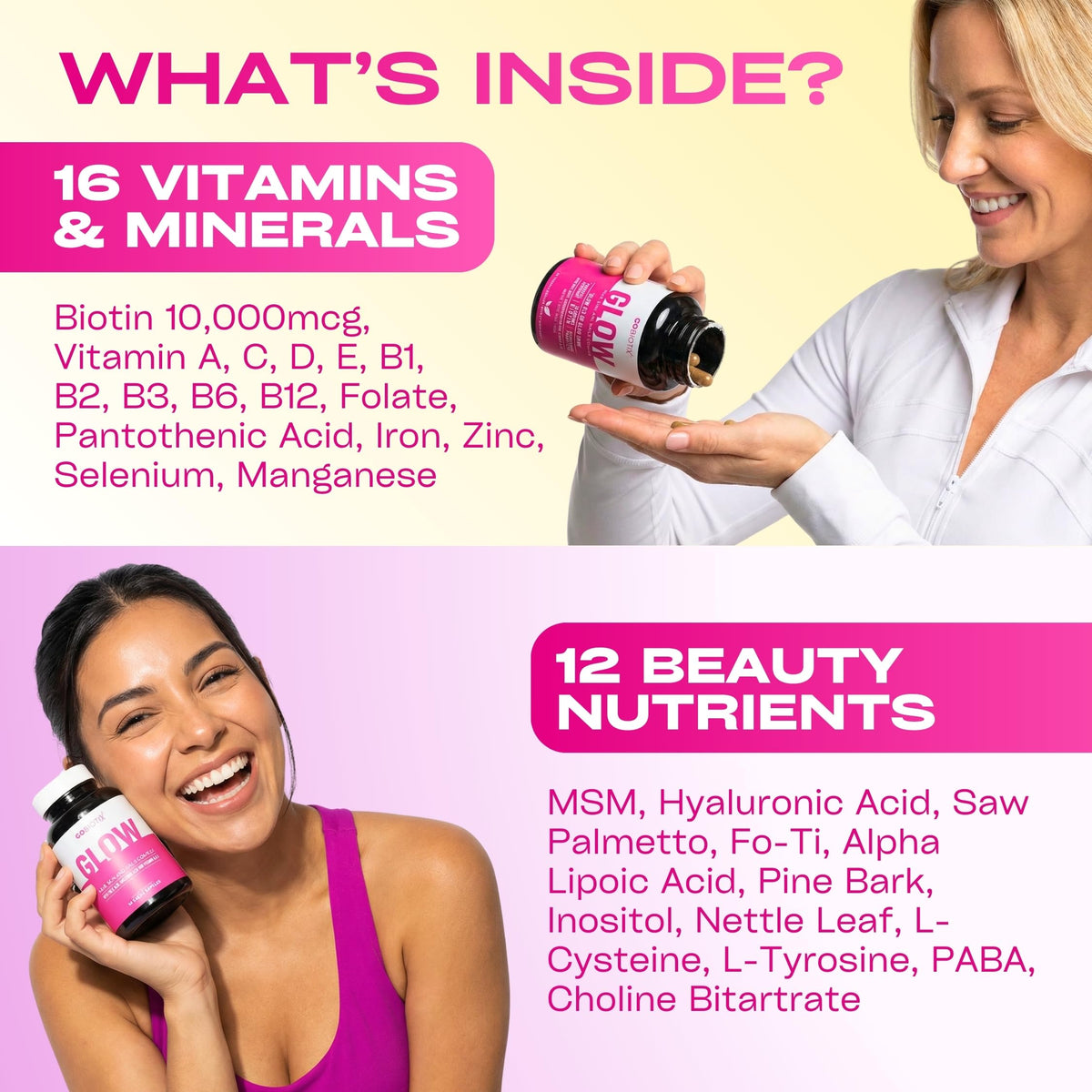 GOBIOTIX Hair, Skin & Nails Vitamins for Women 10,000mcg Biotin - 90 Capsules - image 5