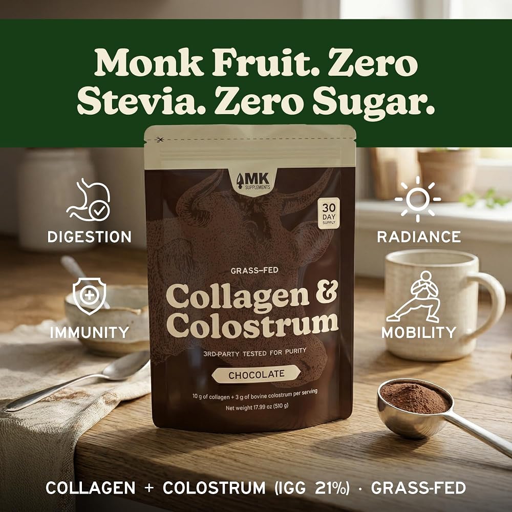 MK Supplements Grass-Fed Collagen & Colostrum Supplement