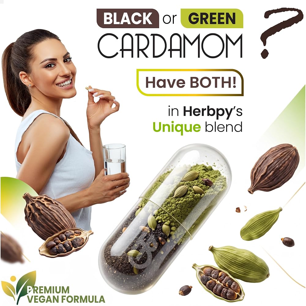 Herbpy 4in1 Cardamom Powder Capsules - 100 Count - image 4