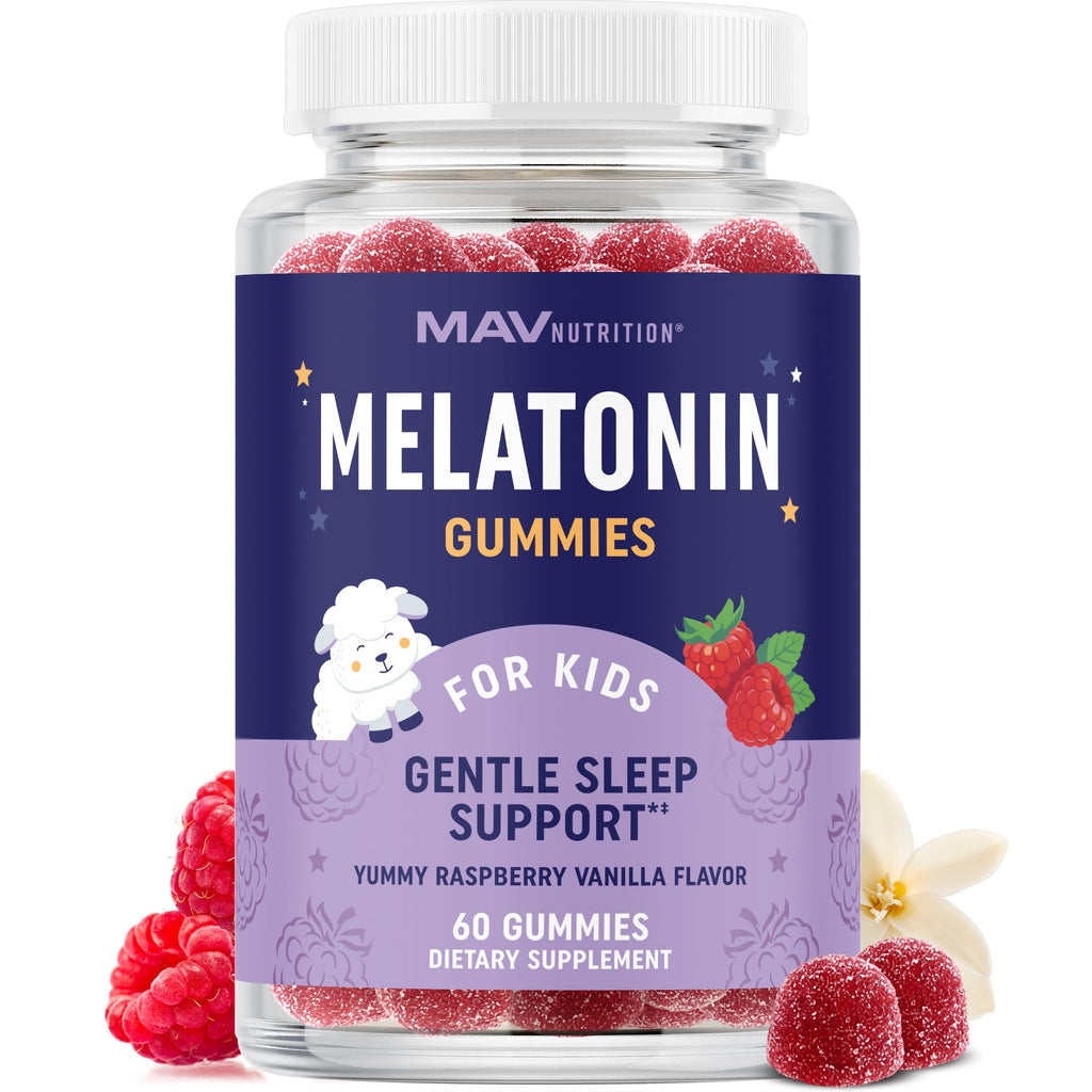 MAV NUTRITION Kids Melatonin Gummies Sleep Support 1 mg - 60 Gummies