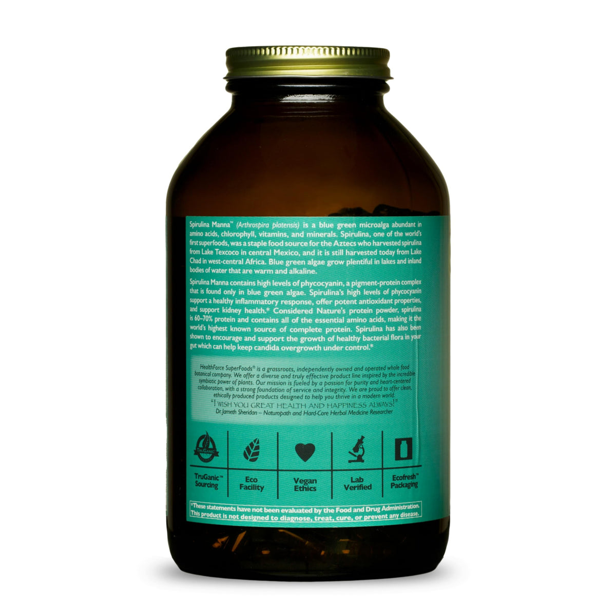 HEALTHFORCE SUPERFOODS Spirulina Manna - 450 Vegan Capsules - image 3