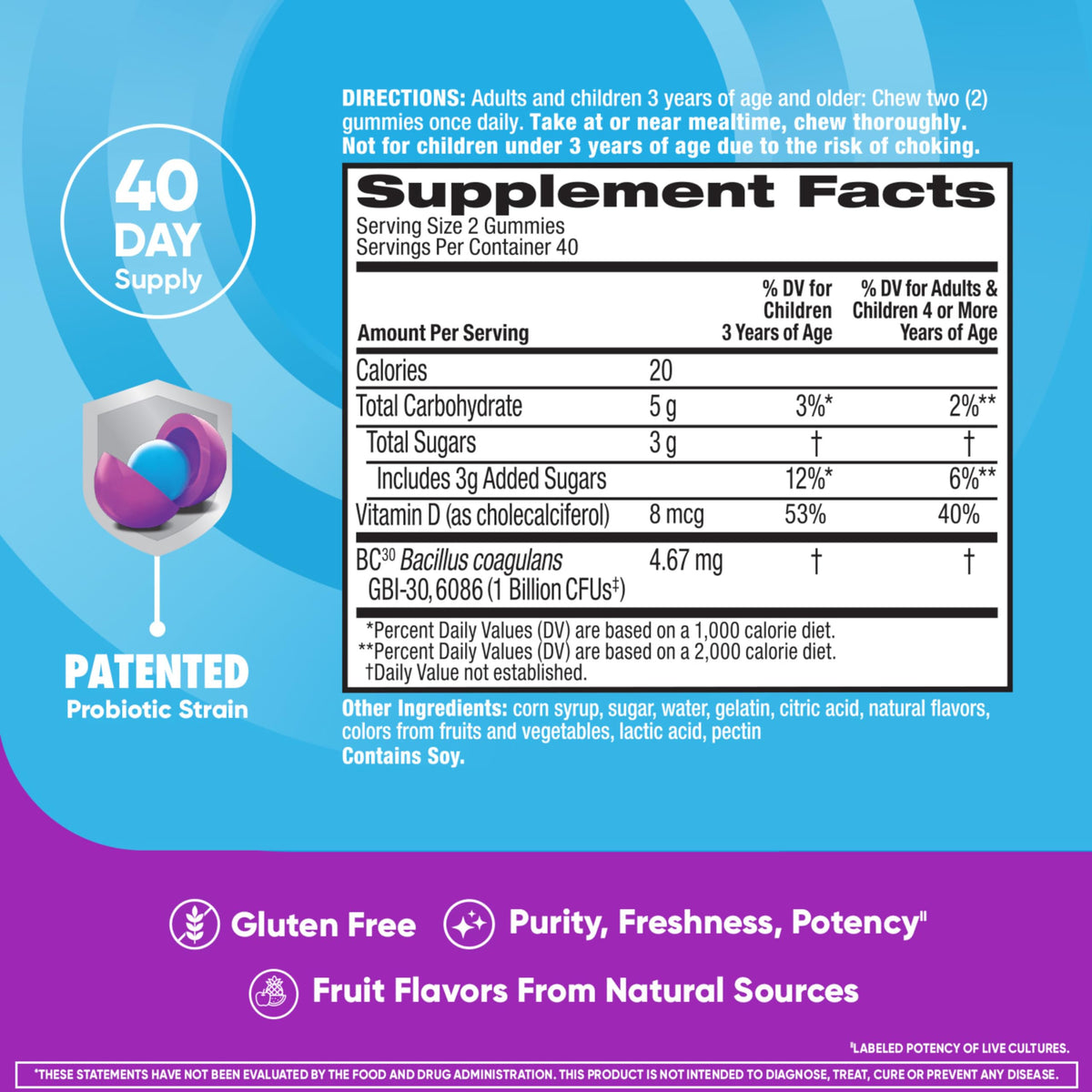 Digestive Advantage Daily Probiotic Gummy for Kids - 80 Gummies - image 4