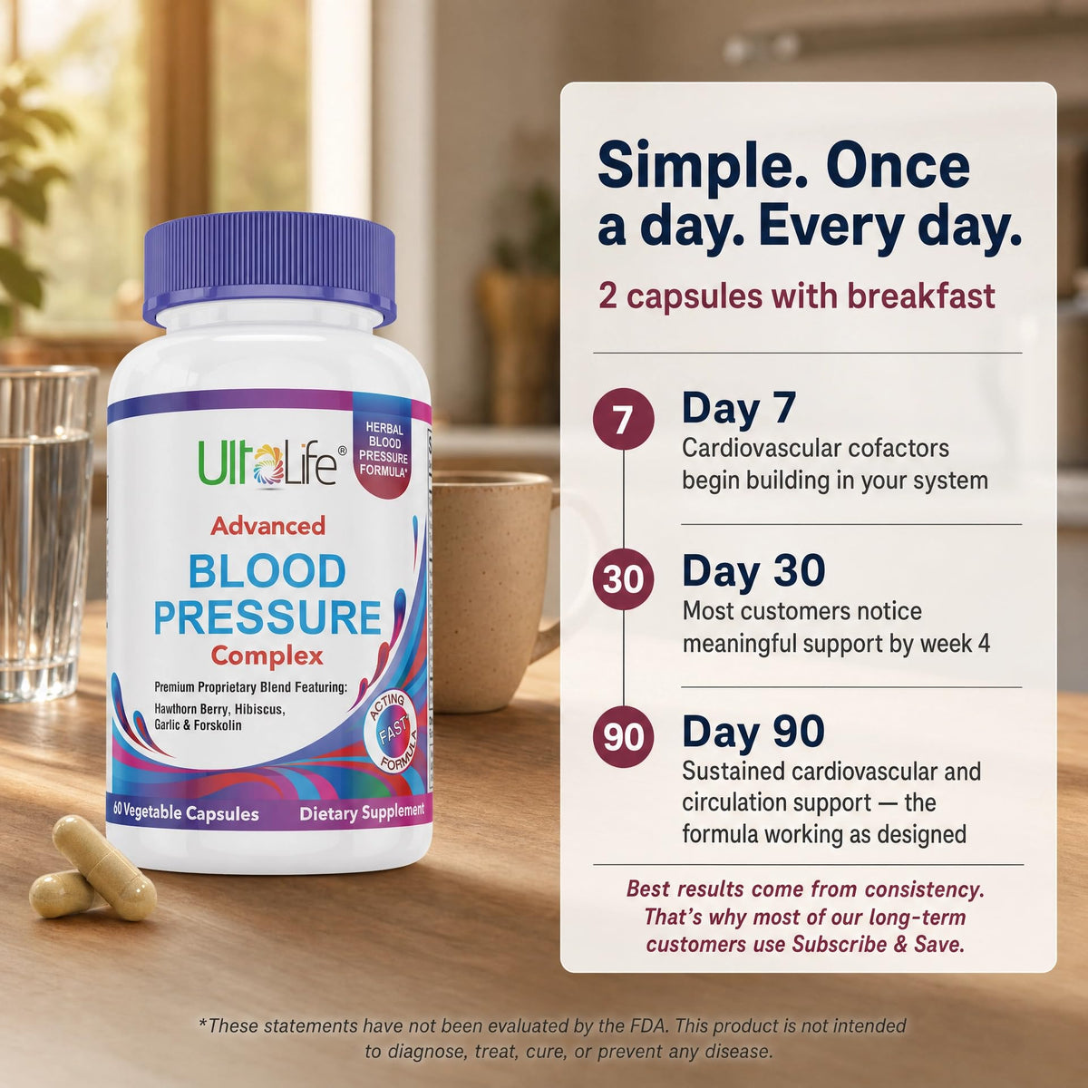 ULTALIFE Advanced Blood Pressure Supplement - 60 Vegetable Capsules - image 5