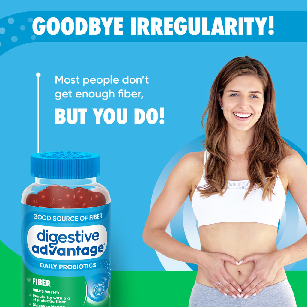 Digestive Advantage Prebiotic Fiber Gummies + Probiotics for Gut