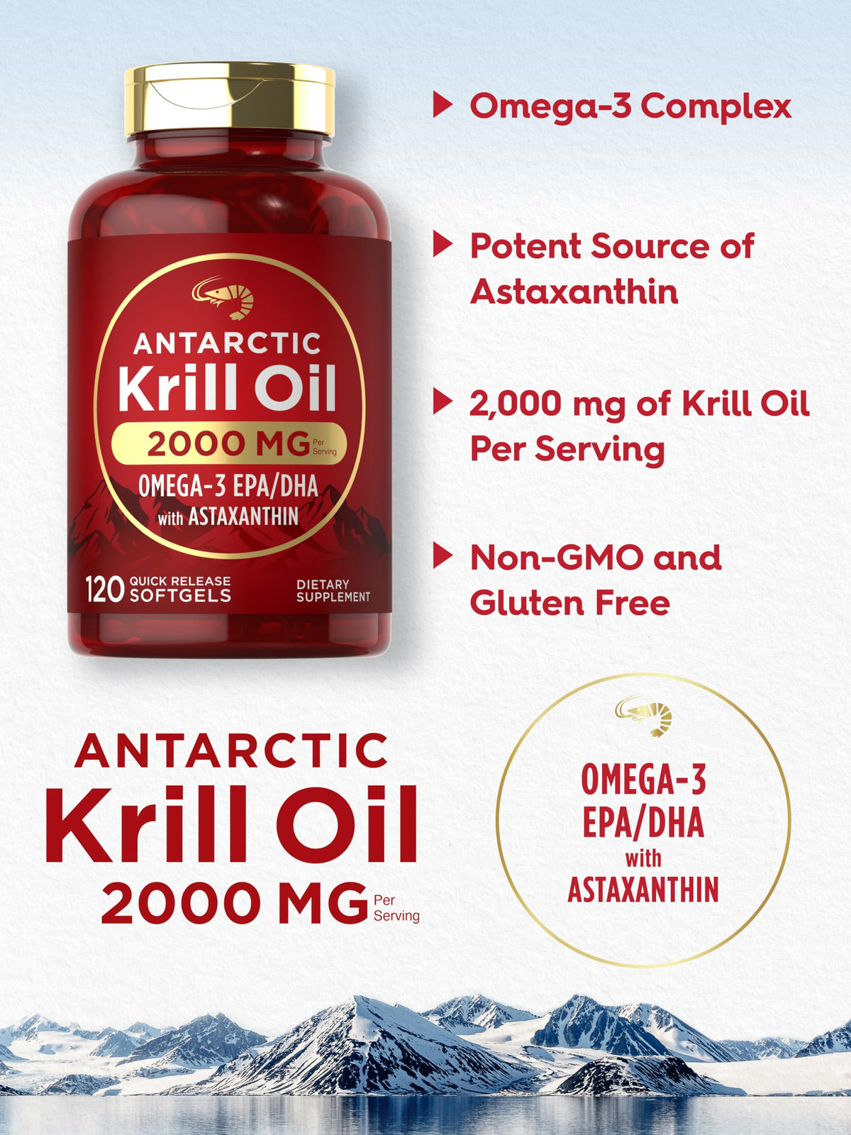Carlyle Antarctic Krill Oil 2000mg - 120 Softgels - image 4
