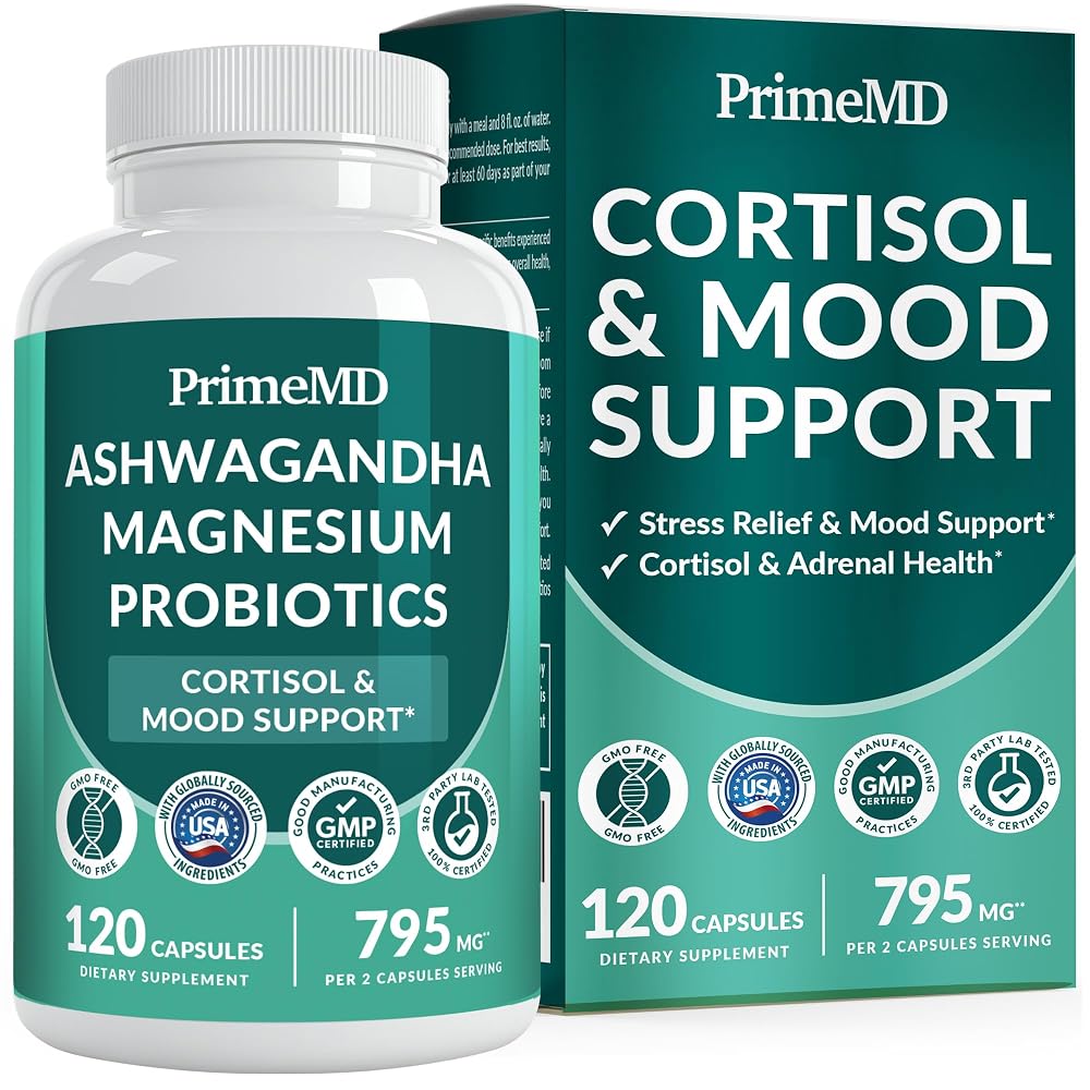 PrimeMD 5-in-1 Cortisol Supplement with Ashwagandha for Mood
