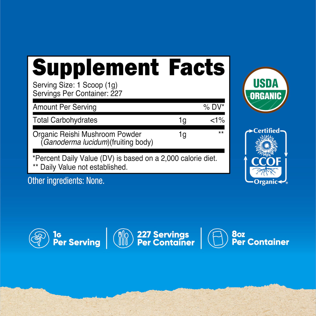 Nutricost Organic Reishi Mushroom Powder - 8 oz - image 2