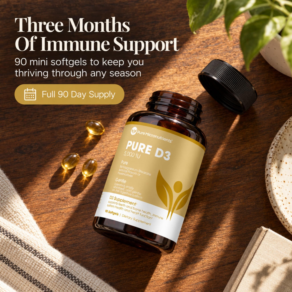 Pure Micronutrients Vitamin D3 5000 IU Immune & Bone Support - 90 Softgels - image 5
