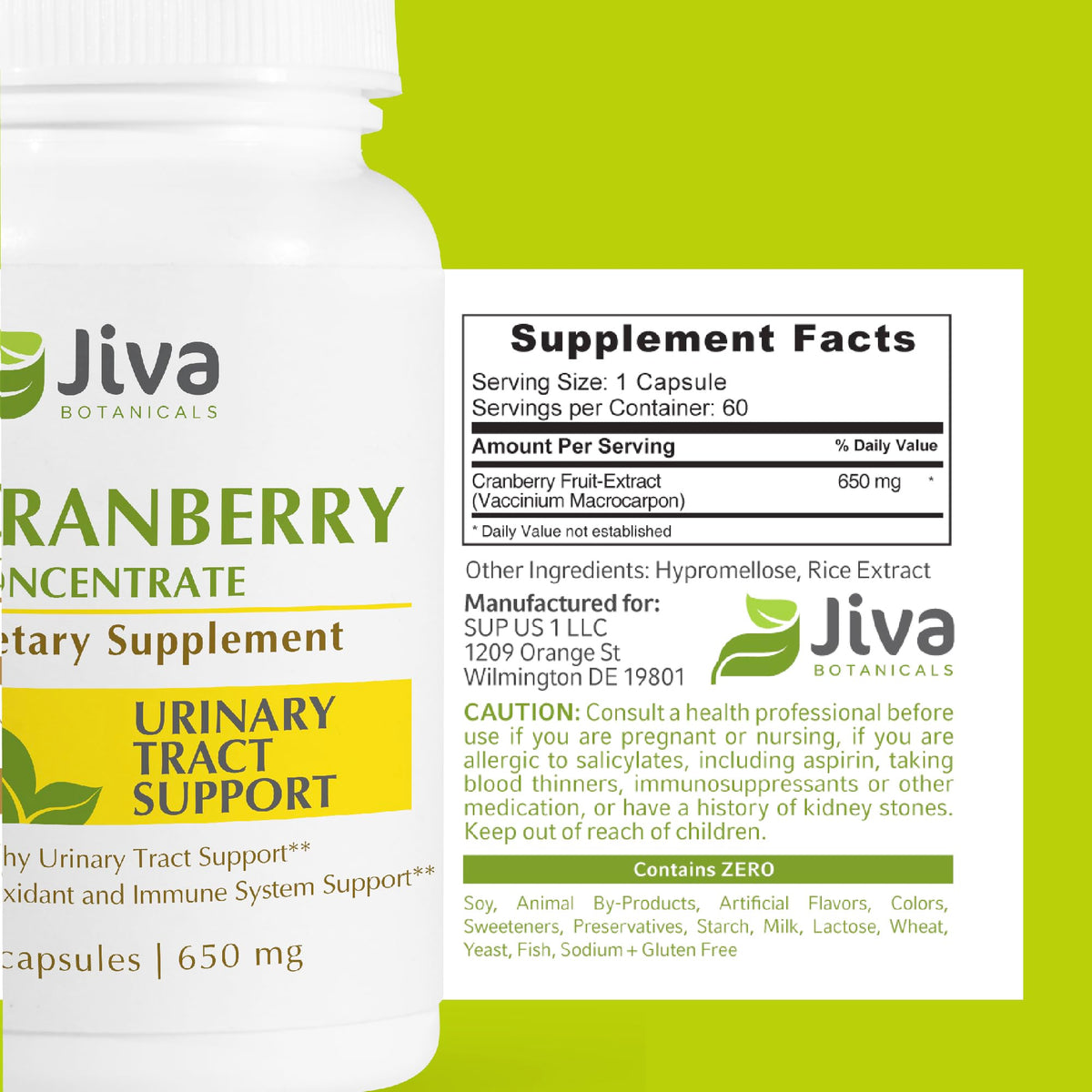 Jiva Botanicals Cranberry Supplement 650mg Extract - 60 Capsules - image 7