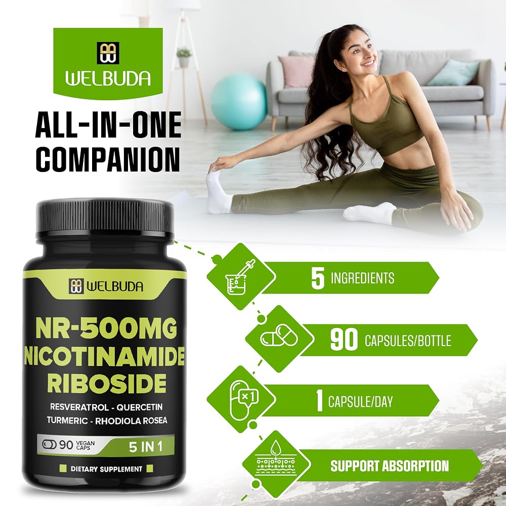 WELBUDA 5in1+ Nicotinamide Riboside Supplement - 90 Capsules - image 6