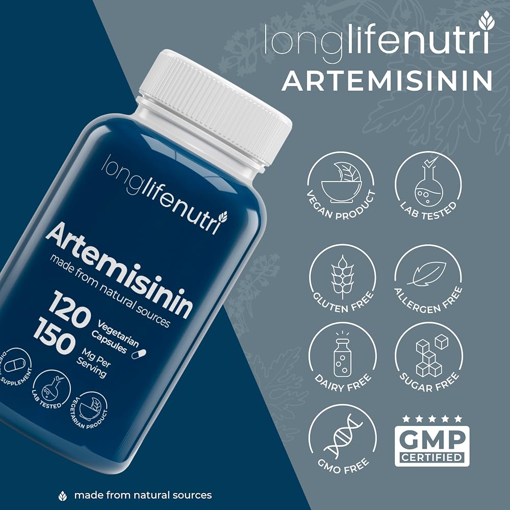 LongLifeNutri Artemisinin 150mg Sweet Wormwood - 120 Vegetarian Capsules - image 7
