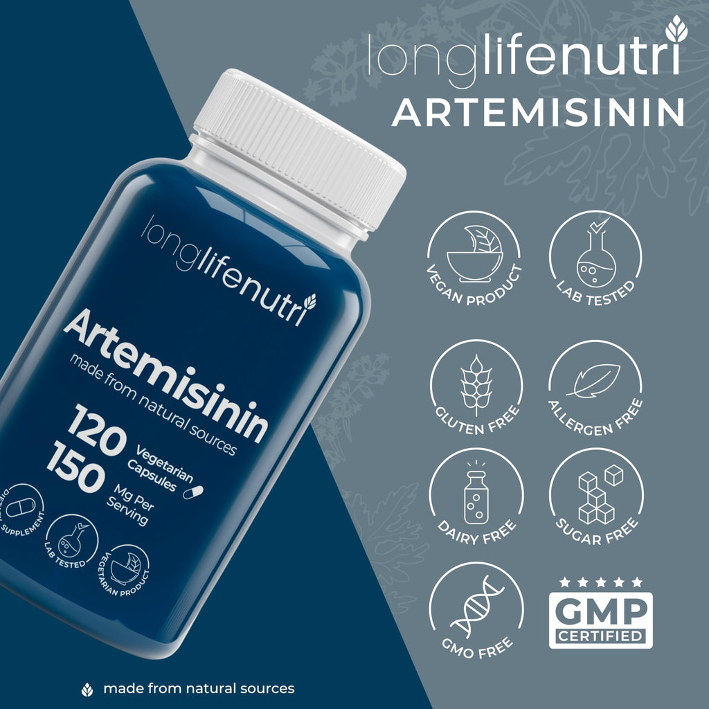 LongLifeNutri Artemisinin 150mg Sweet Wormwood - 120 Vegetarian Capsules - image 7