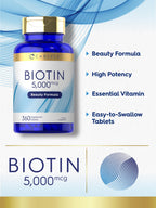 Carlyle Biotin 5000mcg for Hair, Skin, and Nails - 360 Tablets - image 3
