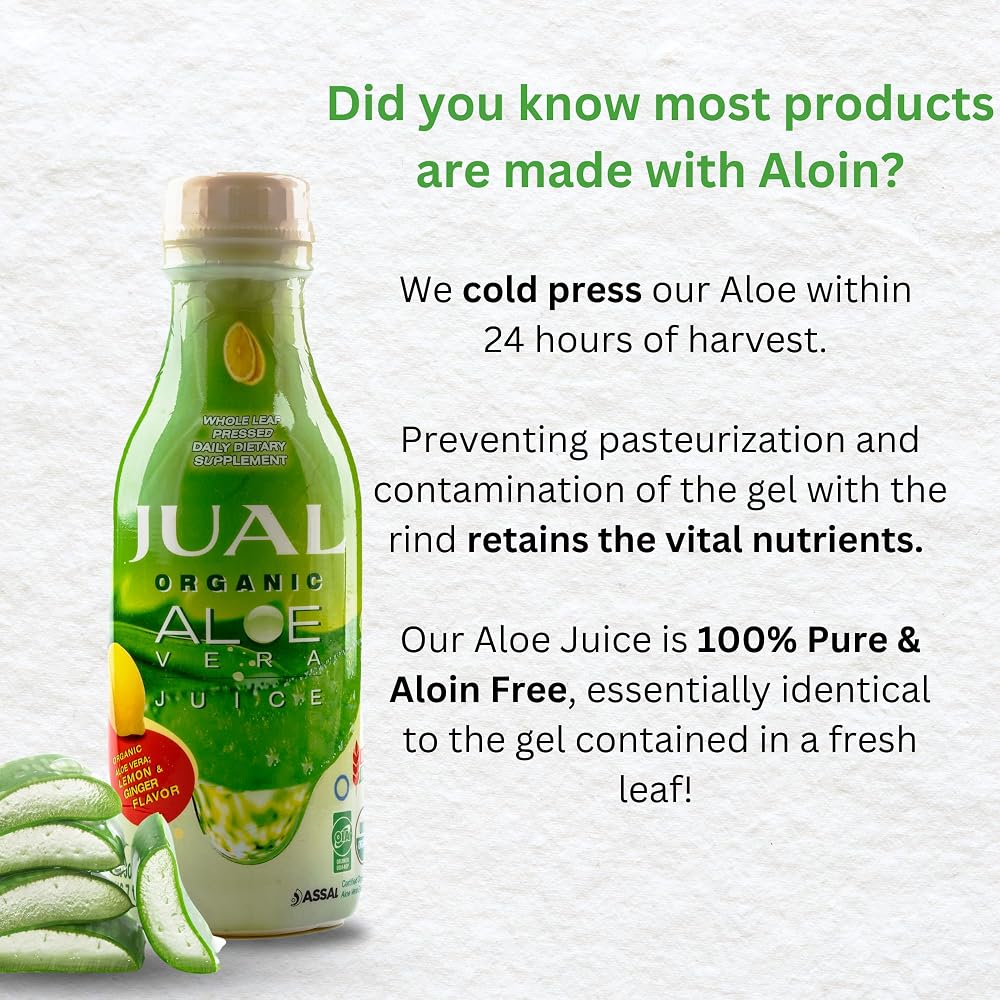 JUAL Healthy Organic Aloe Vera Juice drink- Grapefruit Flavor - Aloe