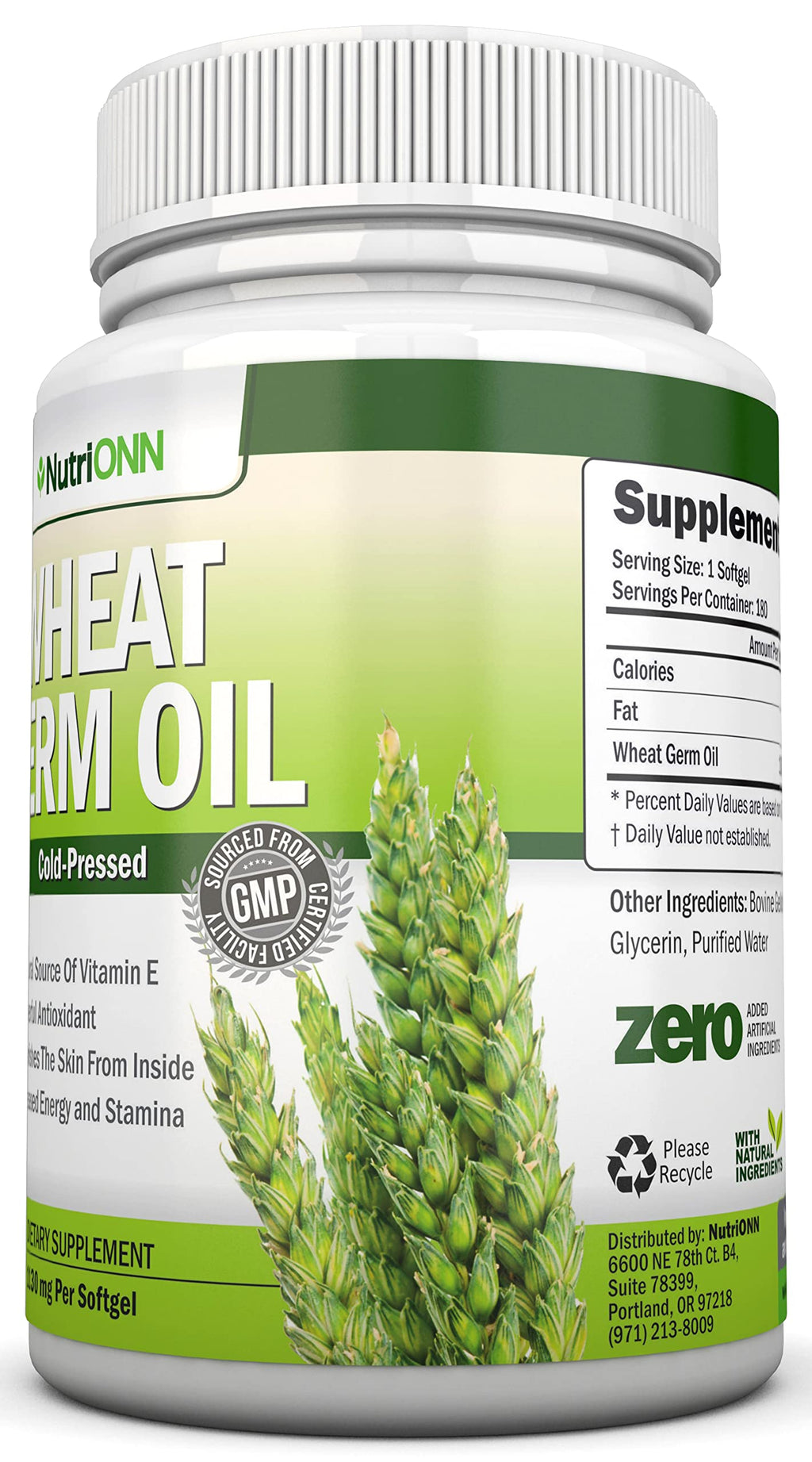 NutriONN Wheat Germ Oil 1130mg - 180 Softgels - image 5