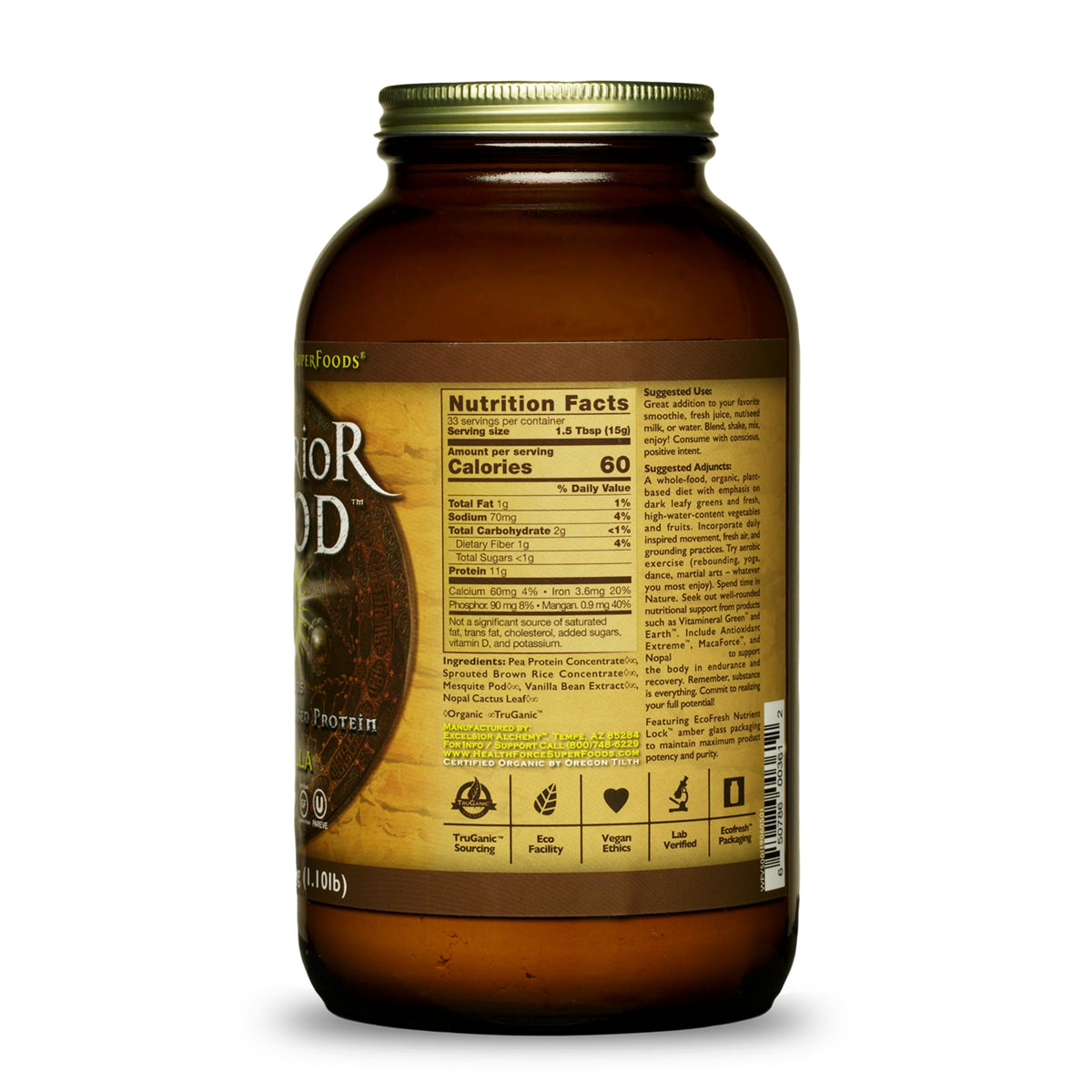 HEALTHFORCE SUPERFOODS Warrior Food Protein Powder Vanilla - 500g - image 2