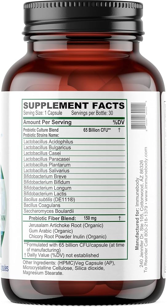 ImmuneBody Ultimate Digestive Health Probiotic 65B CFU - 30 Capsules - image 2