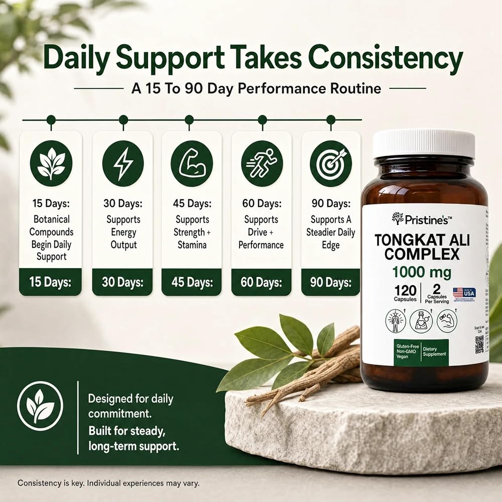 PRISTINE'S Tongkat Ali 1000mg with Tribulus Capsules for Men - 120 Capsules - image 4