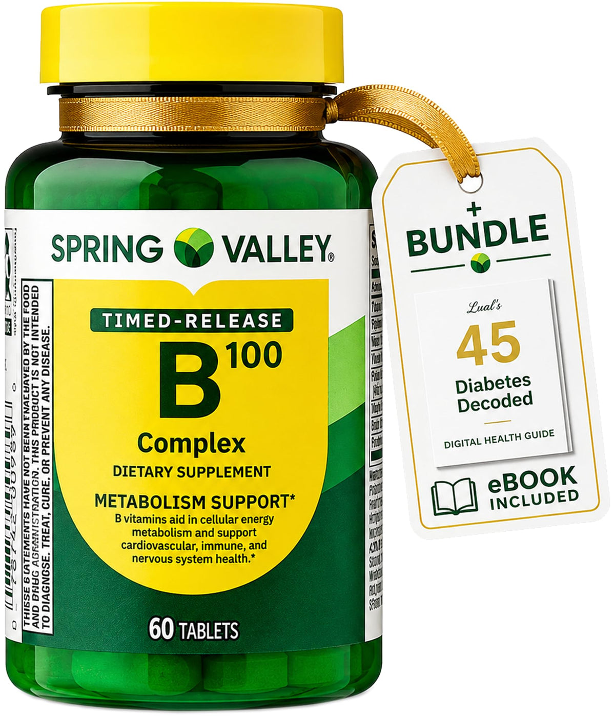 LUAL Spring Valley B-100 Complex Metabolism Support - 60 Tablets