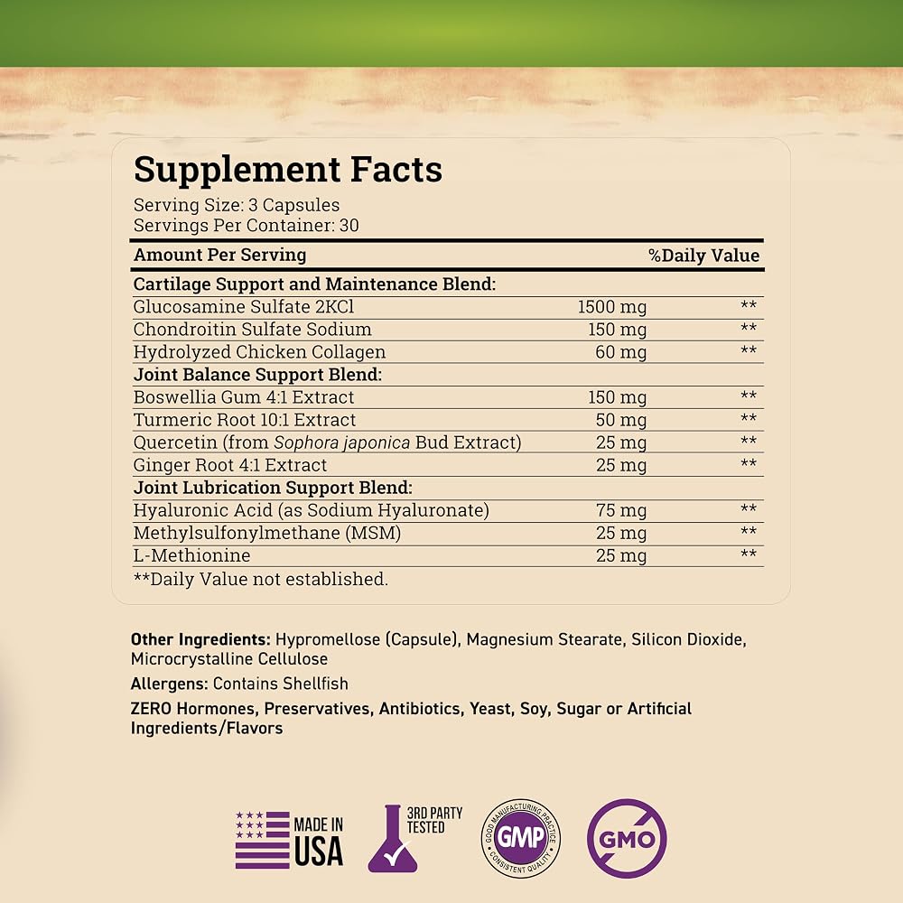 Nature's Base Glucosamine Chondroitin MSM Joint Support - 90 Capsules - image 5