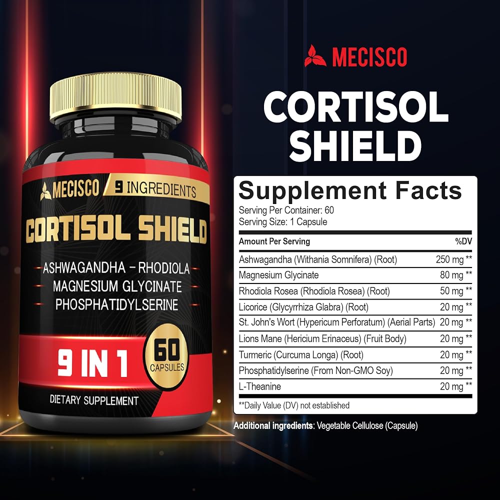Mecisco 9in1 Cortisol Shield Ashwagandha & Magnesium - 60 Capsules - image 2