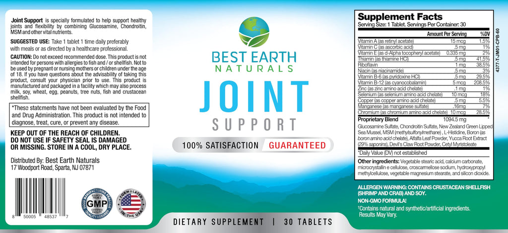 Best Earth Naturals Joint Support Supplement - 30 Tablets - image 5