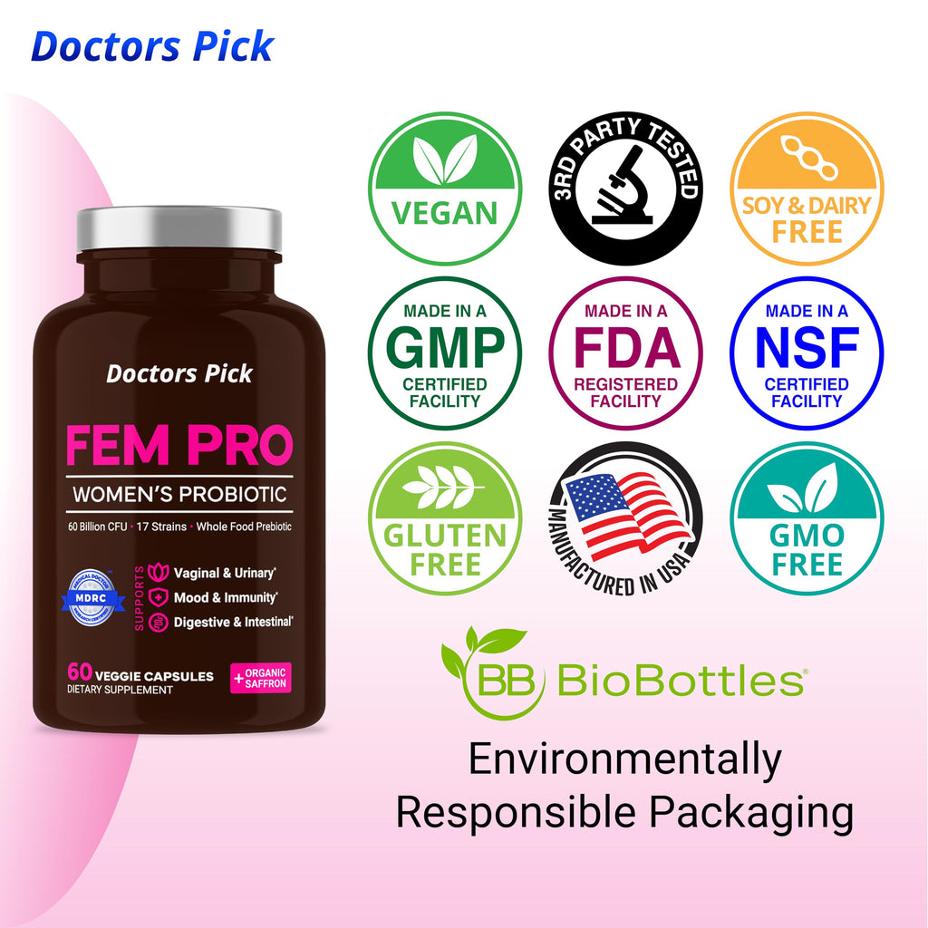 Doctors Pick Fem Pro Probiotics for Women. Vaginal