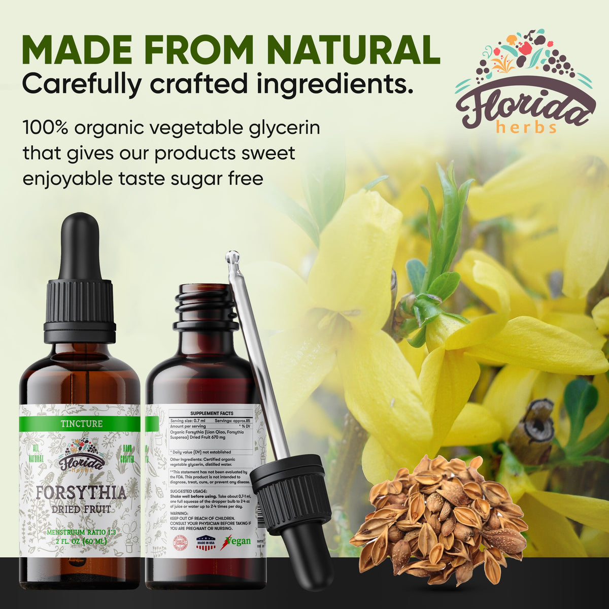 Florida Herbs Forsythia Tincture Organic Extract - 2 fl oz - image 3