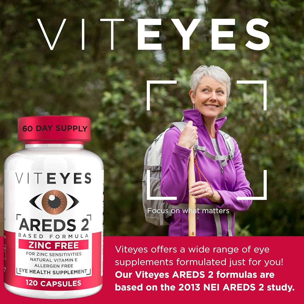 Viteyes AREDS 2 Zinc Free Macular Support - 120 Capsules - image 2