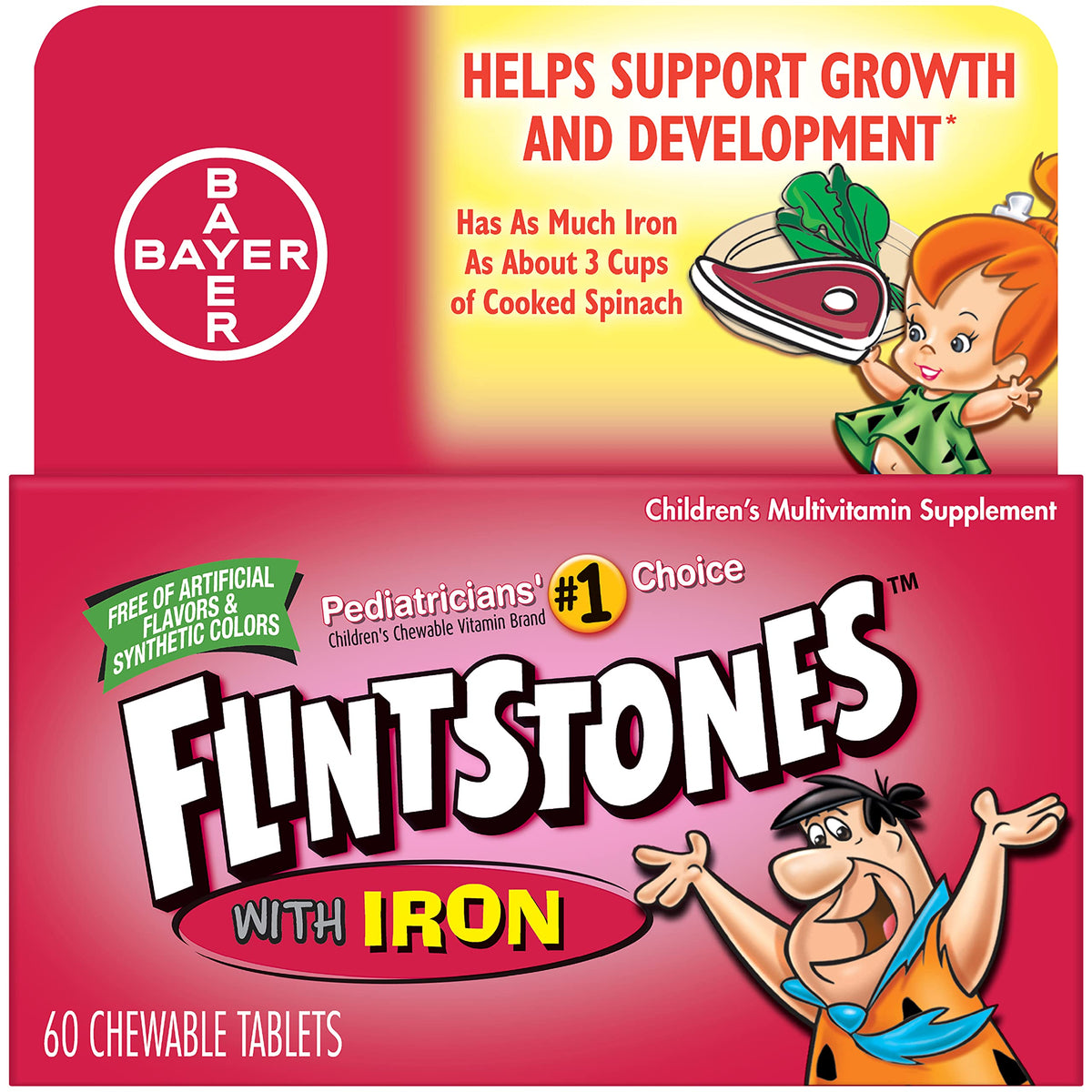 Flintstones Chewable Kids Multivitamin with Iron - 60 Tablets