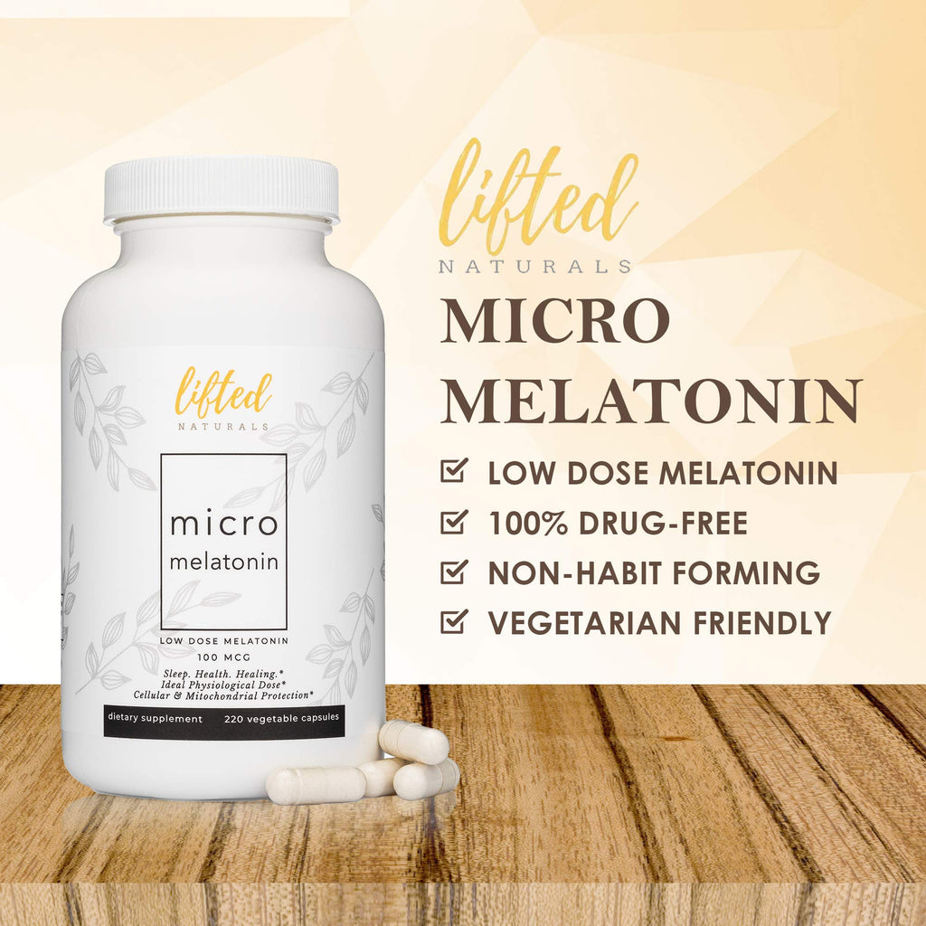 Lifted Naturals Micro Melatonin 100 mcg - 220 Vegetarian Capsules - image 4