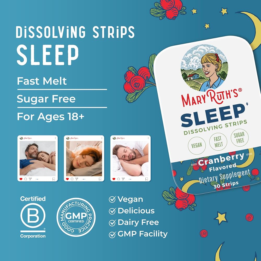 MaryRuth's Sleep Dissolving Strips with Melatonin - 30 Count - image 8