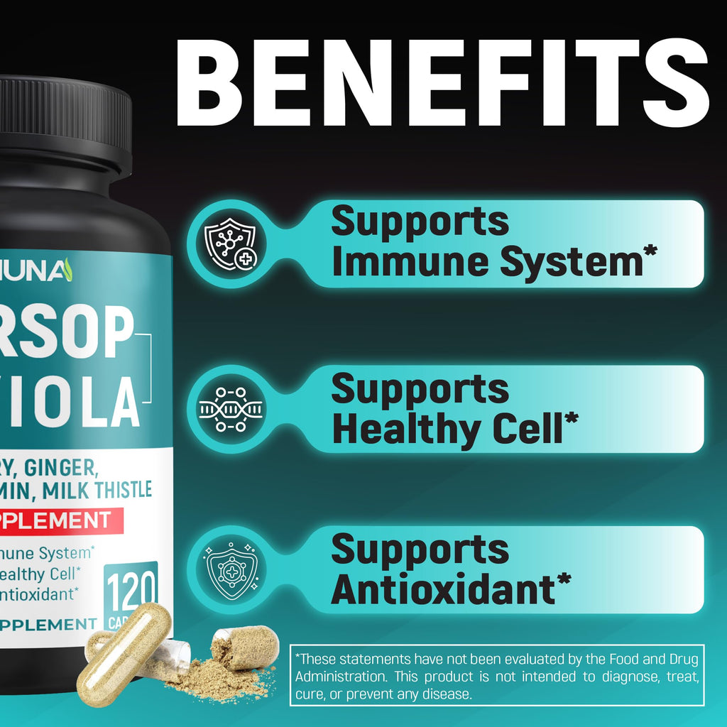 CIVIMUNA Soursop Graviola Capsules with Turmeric & Elderberry - 120 Capsules - image 8