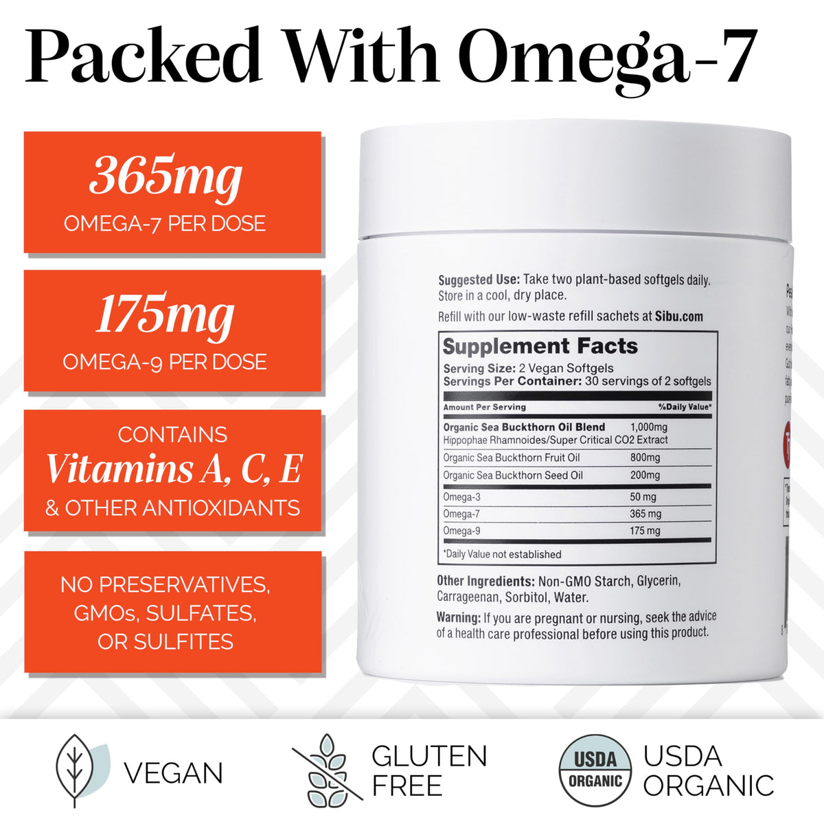 sibu Sea Buckthorn Omega-7 Softgels - 60 Count - image 5