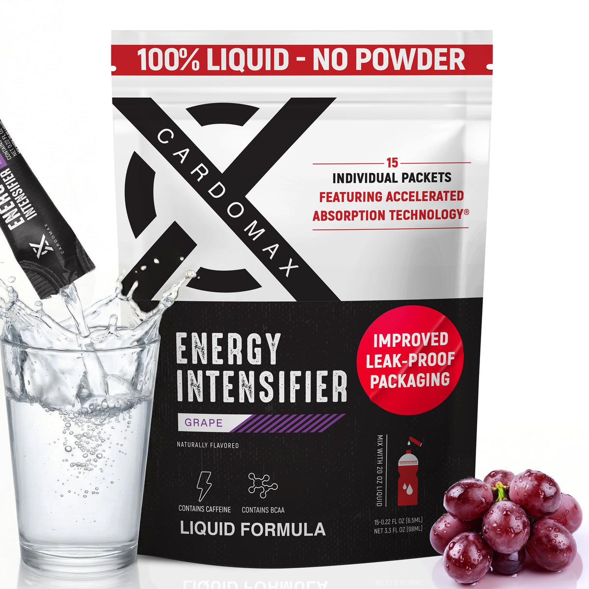 CardoMax - Energy Drink Packets - Liquid Preworkout for Men & Women
